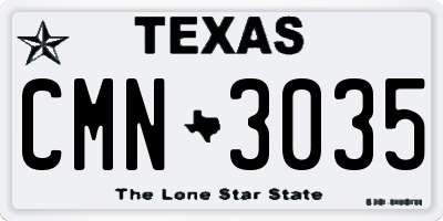 TX license plate CMN3035