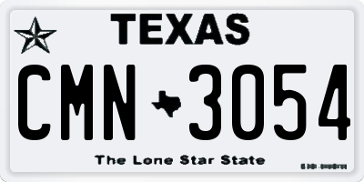 TX license plate CMN3054