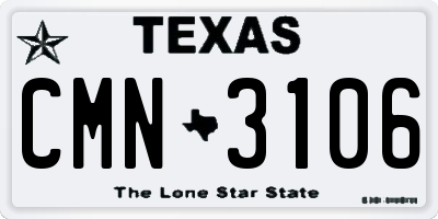 TX license plate CMN3106