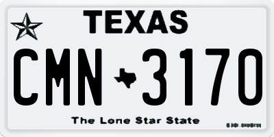TX license plate CMN3170