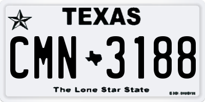 TX license plate CMN3188