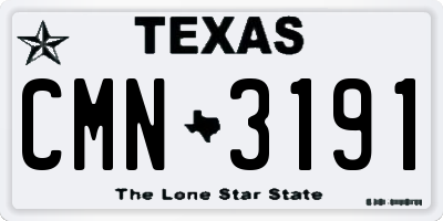 TX license plate CMN3191