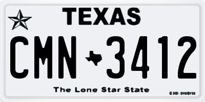 TX license plate CMN3412