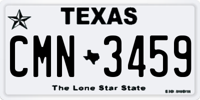 TX license plate CMN3459