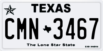 TX license plate CMN3467