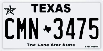 TX license plate CMN3475