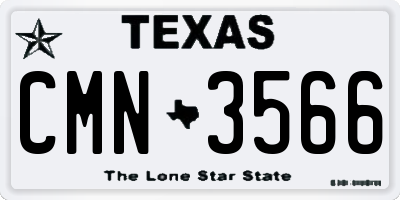 TX license plate CMN3566