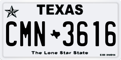 TX license plate CMN3616