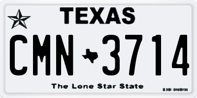 TX license plate CMN3714