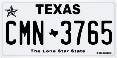 TX license plate CMN3765