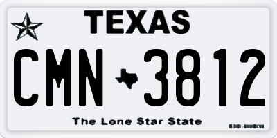 TX license plate CMN3812