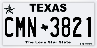 TX license plate CMN3821