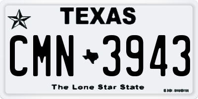 TX license plate CMN3943