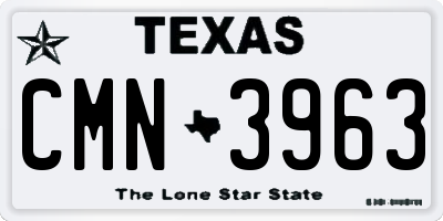 TX license plate CMN3963