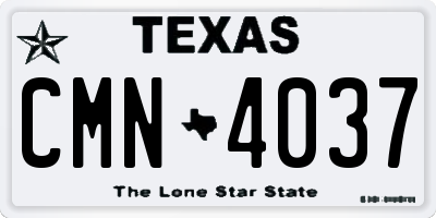 TX license plate CMN4037