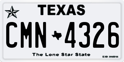 TX license plate CMN4326