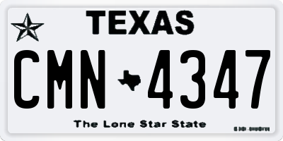 TX license plate CMN4347
