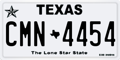 TX license plate CMN4454