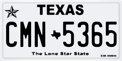 TX license plate CMN5365