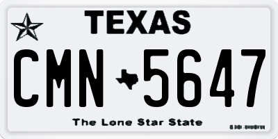 TX license plate CMN5647