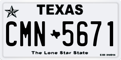 TX license plate CMN5671