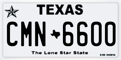 TX license plate CMN6600