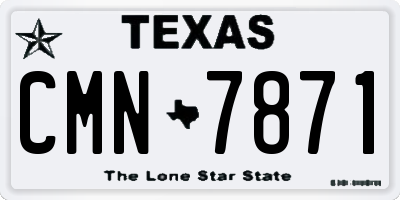 TX license plate CMN7871