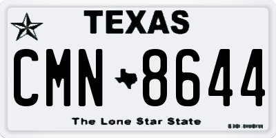 TX license plate CMN8644