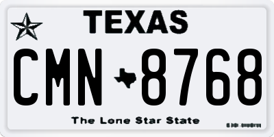 TX license plate CMN8768