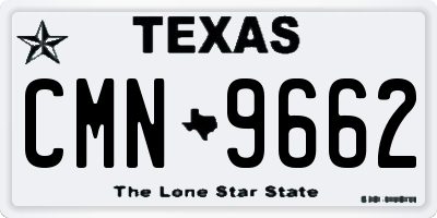TX license plate CMN9662