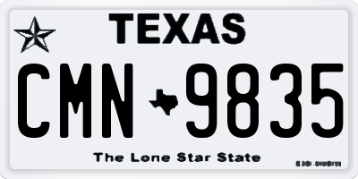 TX license plate CMN9835