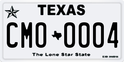 TX license plate CMO0004
