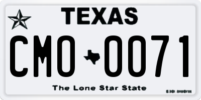 TX license plate CMO0071