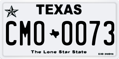 TX license plate CMO0073