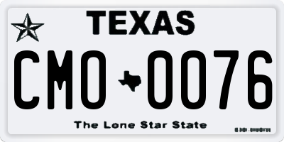 TX license plate CMO0076