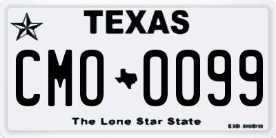 TX license plate CMO0099