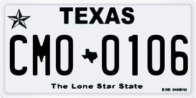 TX license plate CMO0106