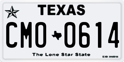 TX license plate CMO0614