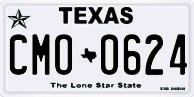 TX license plate CMO0624