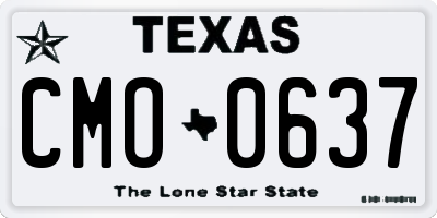 TX license plate CMO0637