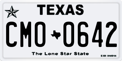 TX license plate CMO0642