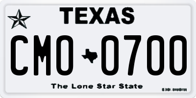 TX license plate CMO0700