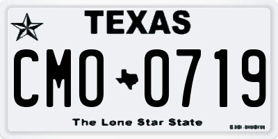TX license plate CMO0719