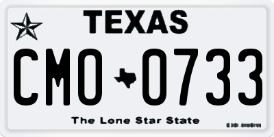 TX license plate CMO0733