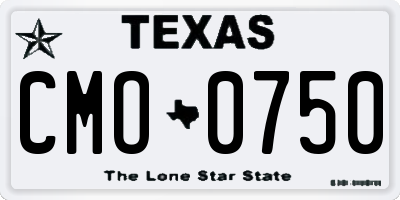TX license plate CMO0750