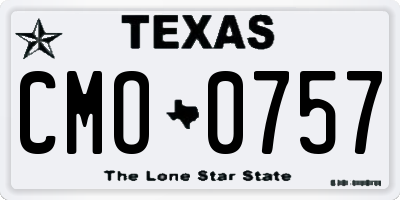 TX license plate CMO0757