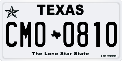 TX license plate CMO0810
