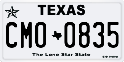TX license plate CMO0835