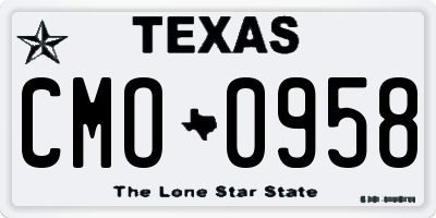 TX license plate CMO0958