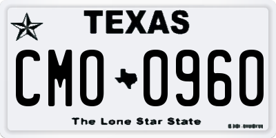 TX license plate CMO0960